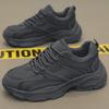Men's Black Safety Shoes - Summer 2024: Durable, Trendy, Thick-Soled Construction and Sports Wear
