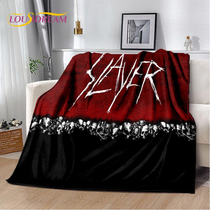 Slayer Heavy Metal Grubu Yumuşak Peluş Battaniye, Salon Yatak Odası Yatak Kanepe Piknik Örtüsü için Flanel Battaniye Sıcak Çocuklar