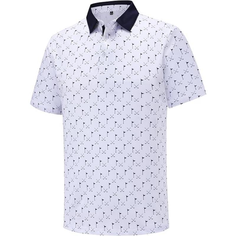 Quick Drying Men's Golf Polo Shirt Short Sleeve Moisture Wicking Sweat Wicking Performance Casual Fun Golf Polo Shirt Men