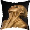 Pillowcase Bedroom Black and Gold African Woman  Living Room Pillow Decoration Cushion