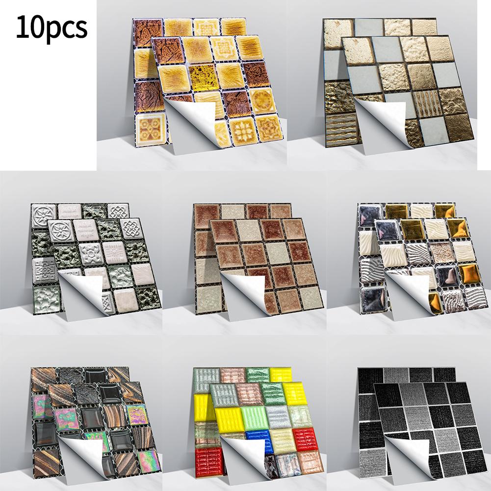 Flexible And Humidity Wall Stickers Oilproof For Kitchen Mosaic Wall Tiles 10pcs