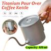Titanium 420ml Gooseneck Kettle Ultralight Portable Coffee Kettle Detachable Spout & Folding Handle for Camping Cookware