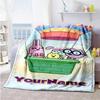 Wow! Wow! Wubbzy Personalized Text Blanket Multi-purpose Customizable Blanket Durable Comfort for Office Chair Livingroom Living Room Bed
