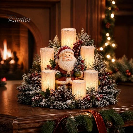 Atmospheric Lighting for Home Christmas Lighted Centerpiece, Ornament with Warm Glow, USB Red Seasonal Powered Plastic Crafts Holiday Tabletop