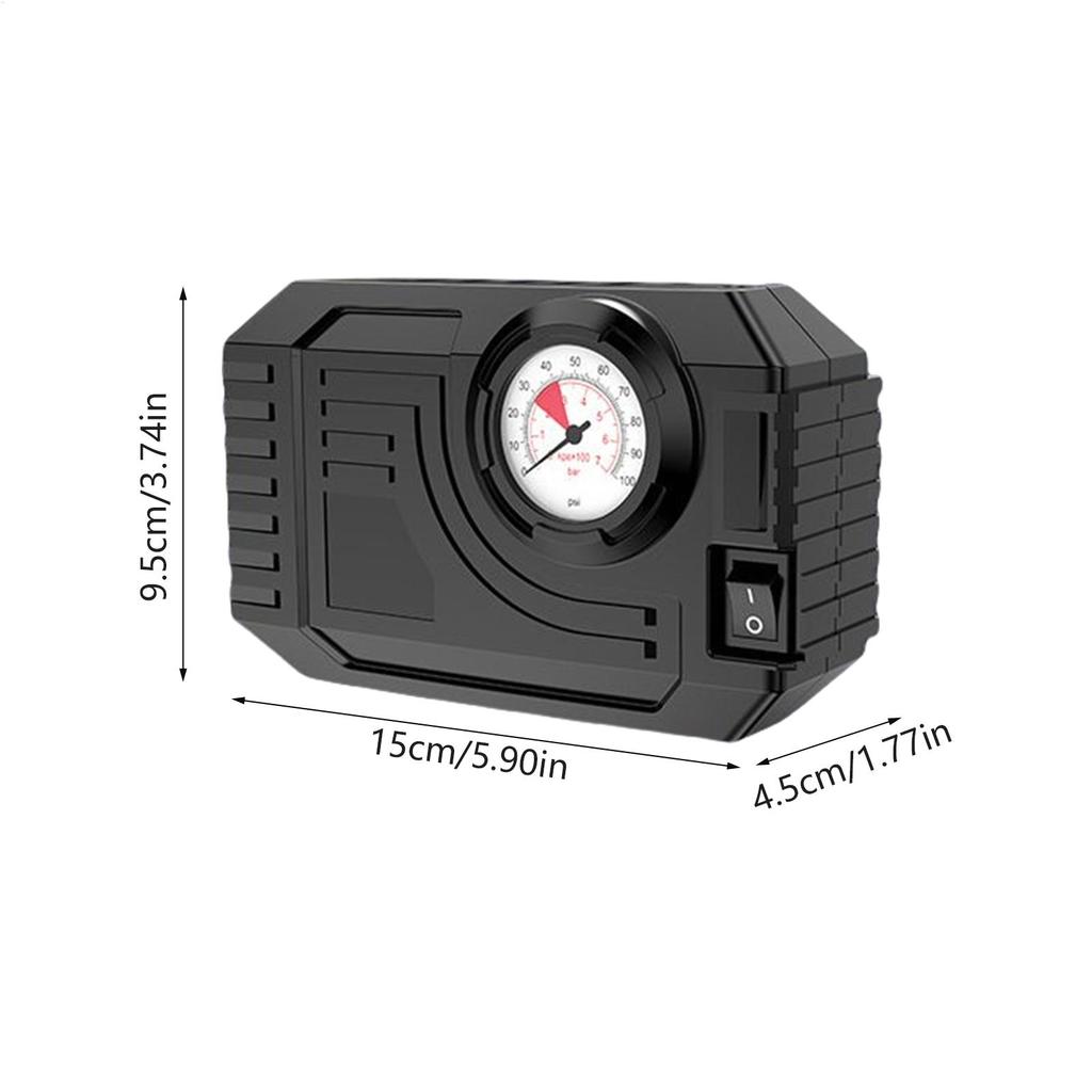 Tire Inflator Small Cordless Car Tire Inflator with LED Light Quick Inflation Bike Pump for Motorcycle Sedans Camping Truck