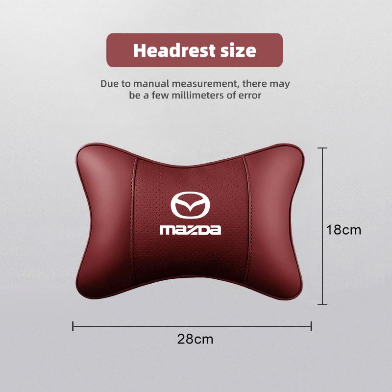Car Seat Leather Headrest Neck Cushioning Support Head Pillow For Mazda 2 3 6 5 Atenza CX3 CX5 MX5 CX7 Axela CX30 CX90 CX60 CX50