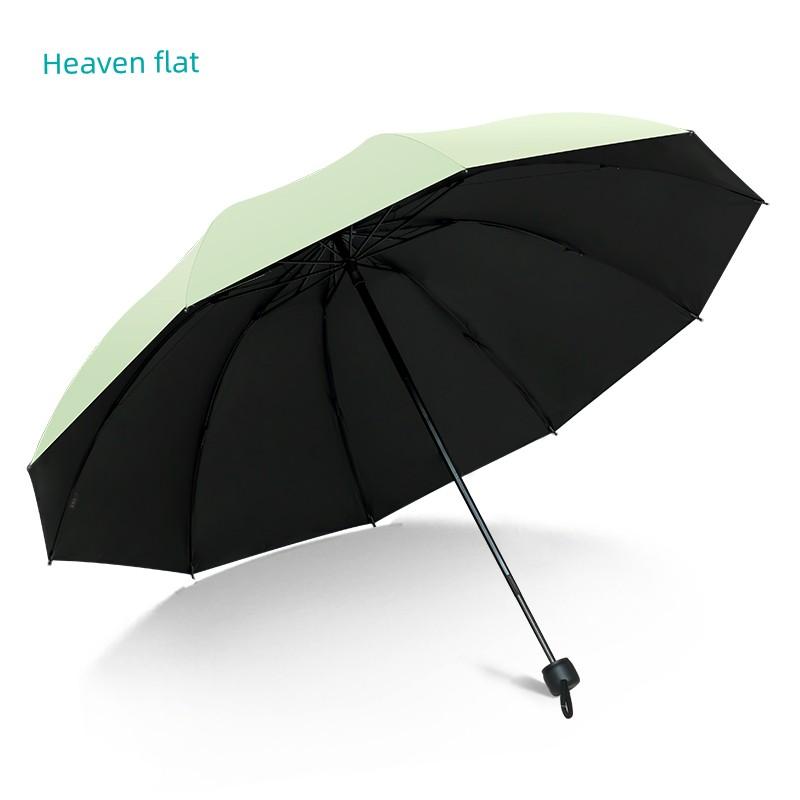 Paradise Umbrella Women's Dual-Use Sun and Rain Umbrella, Foldable Sun Protection Uv Protection Parasol, Black Coating, Student Men's Umbrella