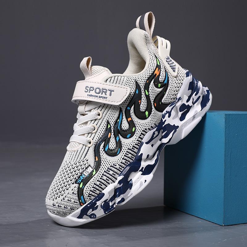 2025 summer new middle-aged and older children boys children's sports shoes running shoes mesh breathable non-slip running shoes