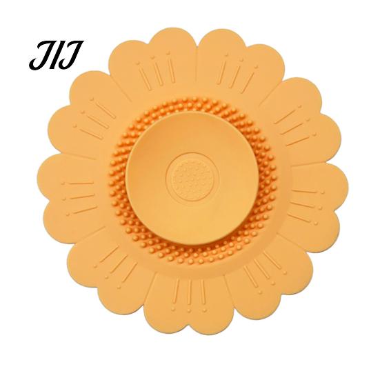 Silicone Floor Drain Cover Sunflower Mat, Bionic Petal Design Anti-Clog Sink Kitchen Accessory Hair Filter, Odor-Proof Drainage Protector for