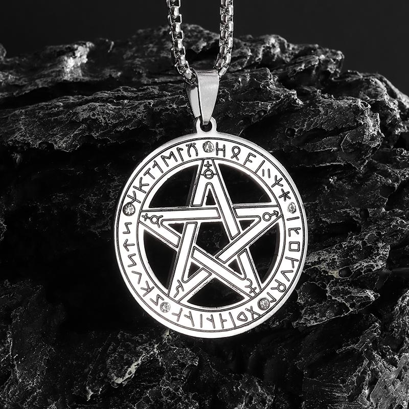 Stainless Steel Nordic Odin Rune Irish Celtic Trinity Knot Pendant Necklace Men Women Lucky Amulet Jewelry