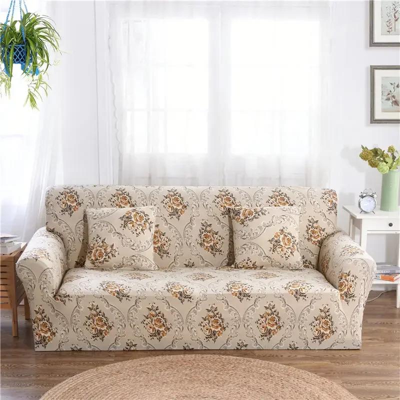 Baroque style sofa covers stretch for living room spandex slipcovers couch cover single double three four seat sectional sofa