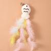 Cat Teaser Stick Interactive Cat Toy Fish Feather Teaser Cat Toy with Rotatable Base