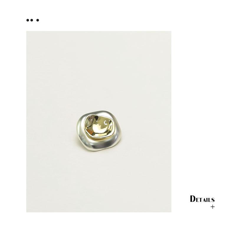 

5pcs Special-shaped alloy buttons Nail cover-shaped clothing decorative buttons Double-sided woolen coat trench coat buttons 1 #[15.5mm Oval Nail Silver]