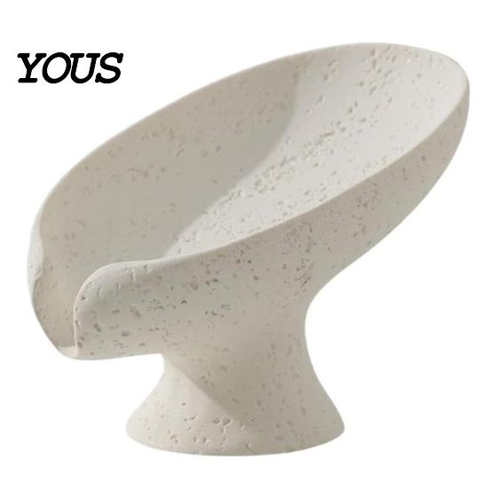 Non-foaming Soap Dish Self Draining Dish, 3D Printed Holder, Multi-functional Smooth Curve Tray Sink Organizer for Shower, Bathroom, Kitchen