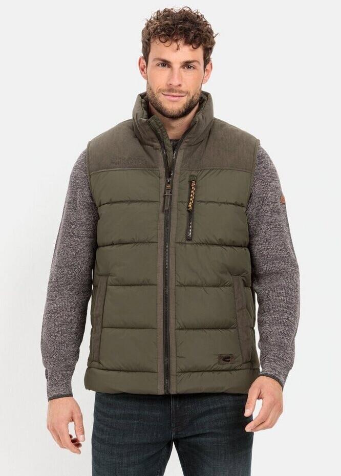 Зимняя куртка Camel Active outdoor waistcoat с воротником-стойкой и вельветовой отделкой (460670-2X33) темный хаки