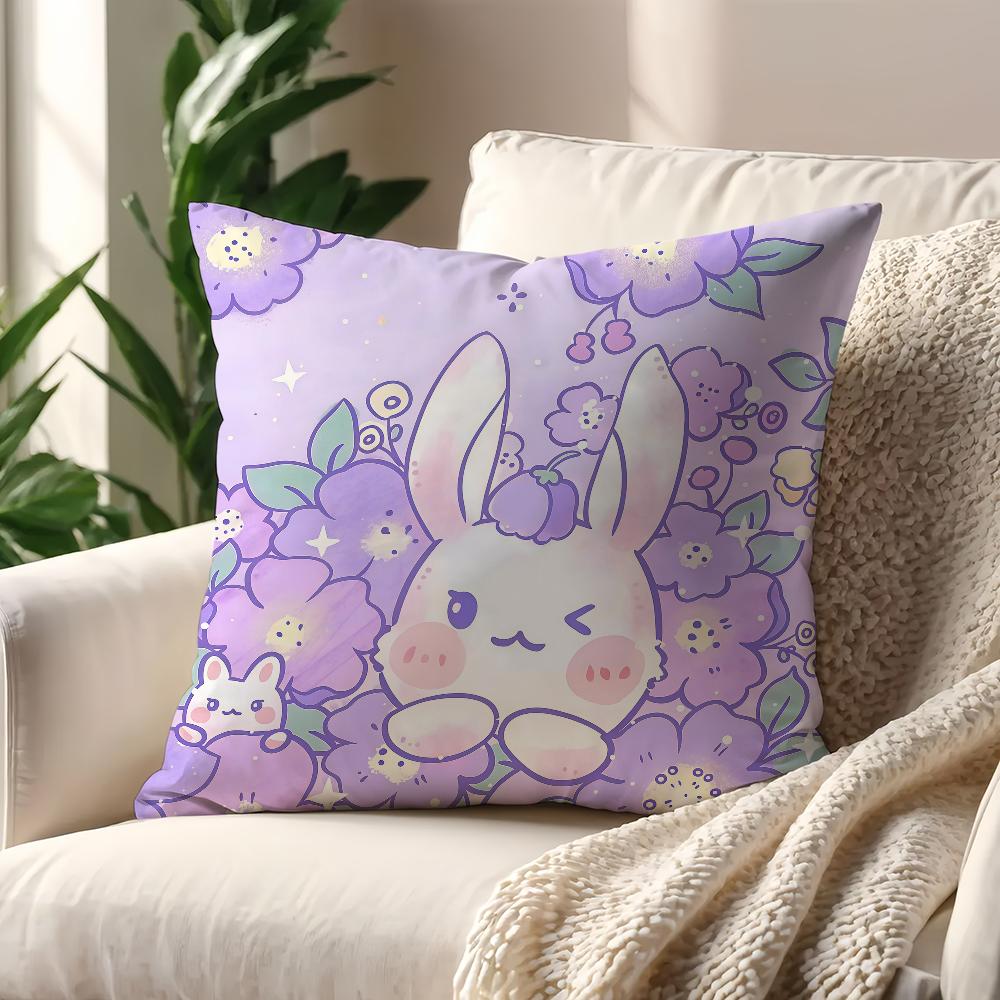 Purple Cartoon style Gentle and Cute cushion cover For Pillow Printing Sofa Decoration Home Car Room Office Nordic Simplicity
