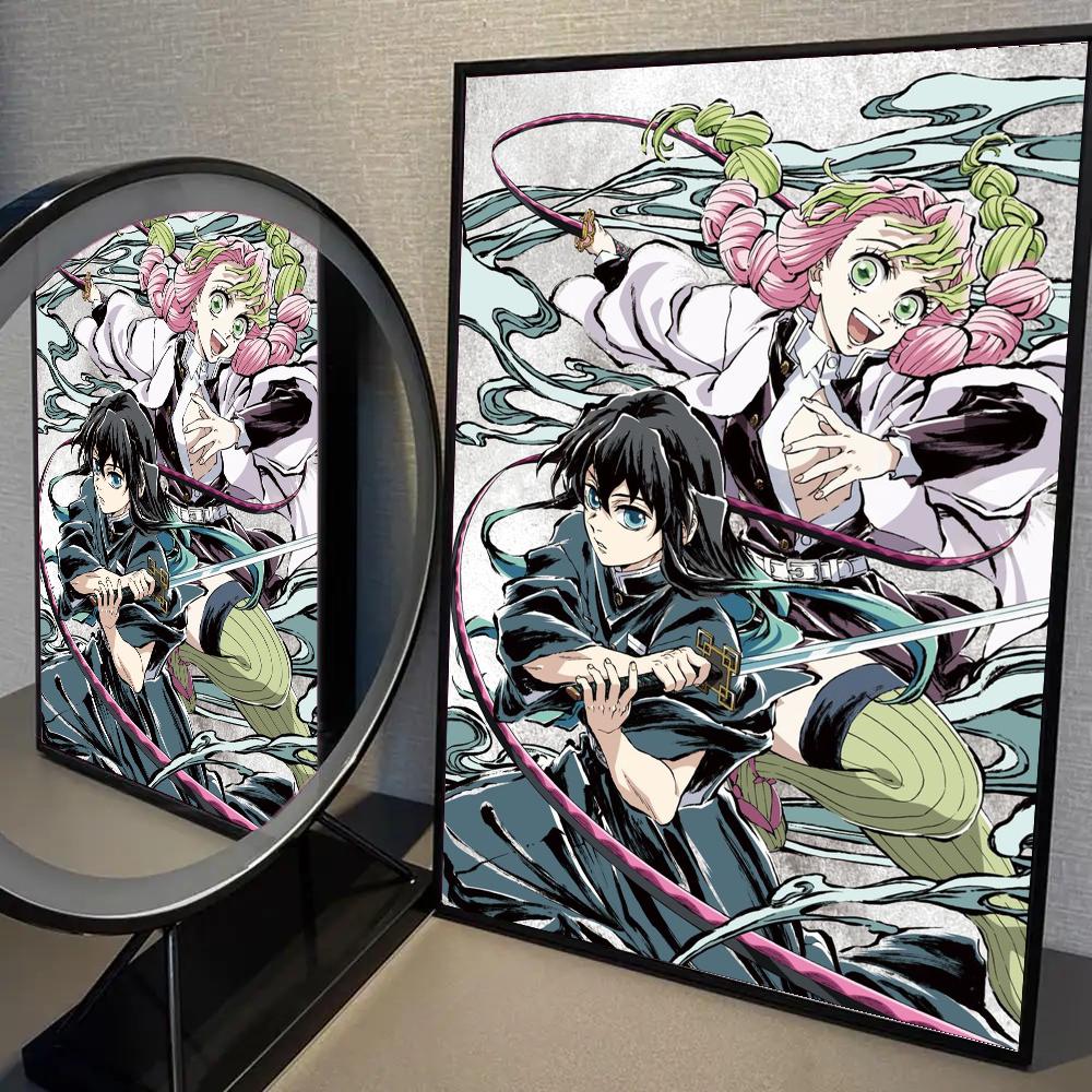 Demon Slayer Kanroji Mitsuri Poster Sticker Coffee House Bar Room Wall Decor 21X30CMNo Framed