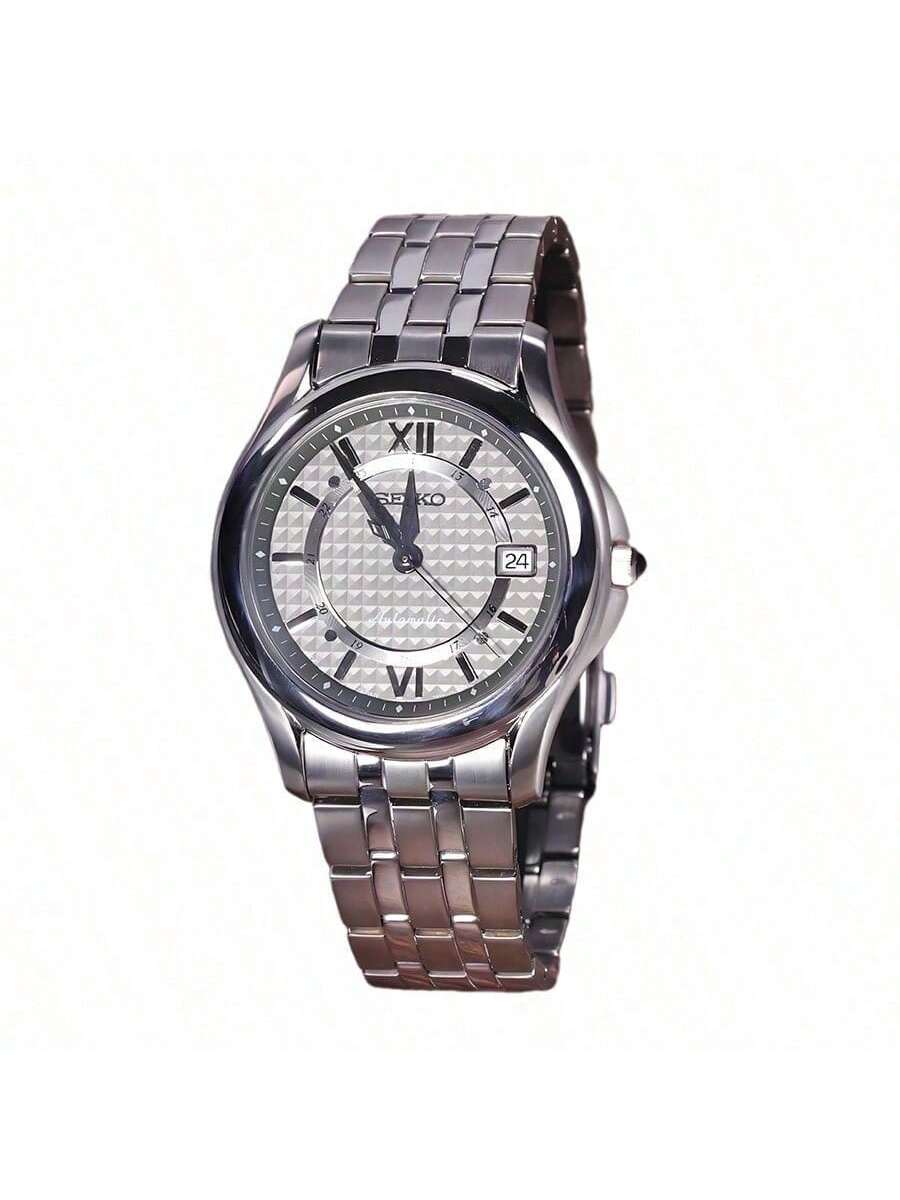 

Мужские автоматические механические часы Seiko SEIKO PRESAGE SNM045J1 - Черный циферблат, Серебристый ремешок из нержавеющей стали, Отображение даты чёрный