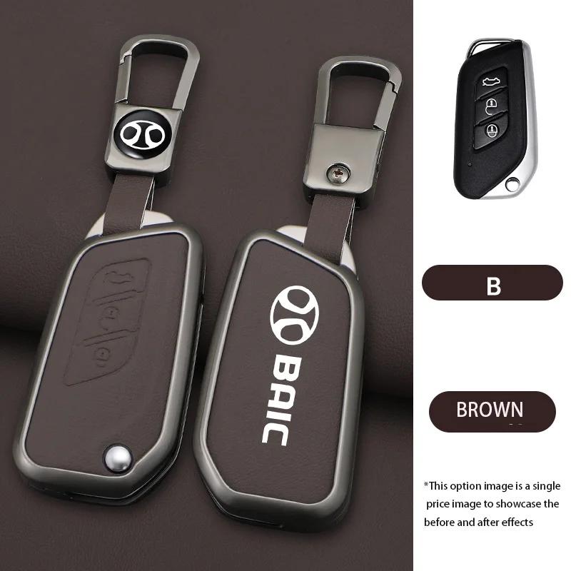 

Zinc Alloy Car Key Case Cover Fob For Baic Senova X25 X35 X55 X65 D50 For Changhe Q25 Q35 A6 Auto Accessories Holder Protective