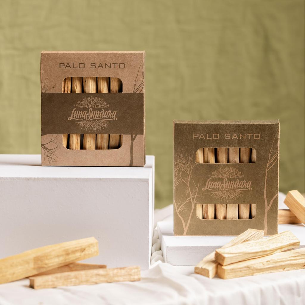 Luna Sundara Palo Santo Smudging Sticks, Peruvian Palo Santo Smudging Sticks (Box of 8)