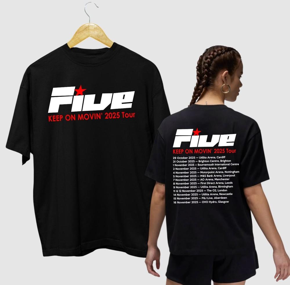 Five Band Keep on Movin  2025 Tour Concert fan Gifts Unisex Unisex T-Shirt XL