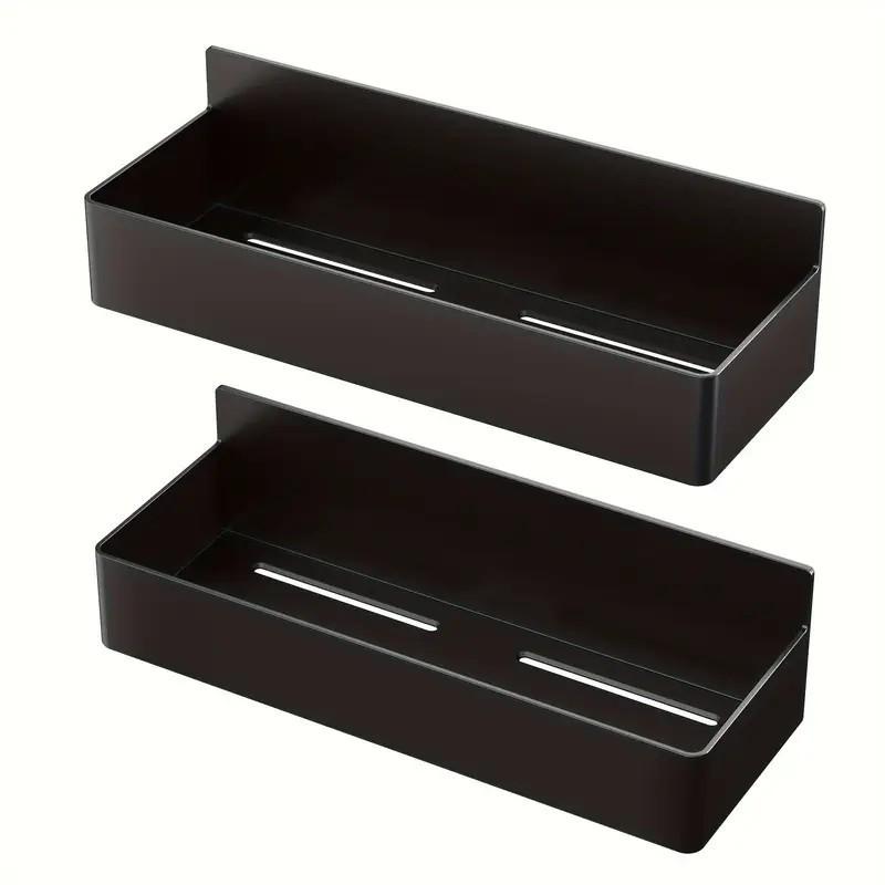 

2pcs Magnetic Storage Rack Home Punch Free Refrigerator Storage Basket Kitchen Seasoning Jar Holder Bathroom Toiletries Shelf