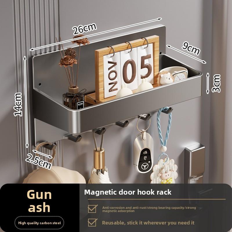 Magnetic Over Door Hook Rack With Antitheft Design For Entryway And Kitchen Storage