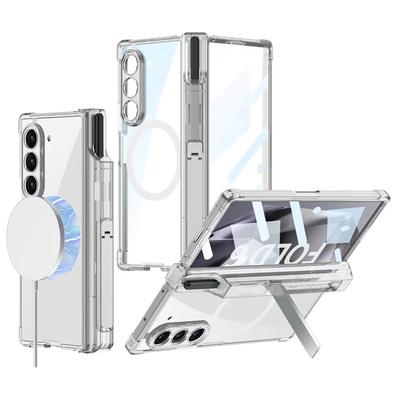 Pour Samsung Galaxy Z Fold 7 6 5 Pour Magsafe Avec Charnière Support Stylet S Étui de Téléphone Transparent Film Protecteur d'Écran Coque antichoc