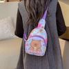 Large Capcity Cartoon Shoulder Bag Portable Kids Crossbody Bag Capybara Chest Bag  Holiday Gift