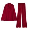 Tranquil Years: Soft, Skin-Friendly Red Wedding Pajama Set for Couples