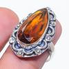 Anillo de Joyería Hecho a Mano de Plata de Ley 925 con Piedra Citrina Natural Talla 7 AR-15973