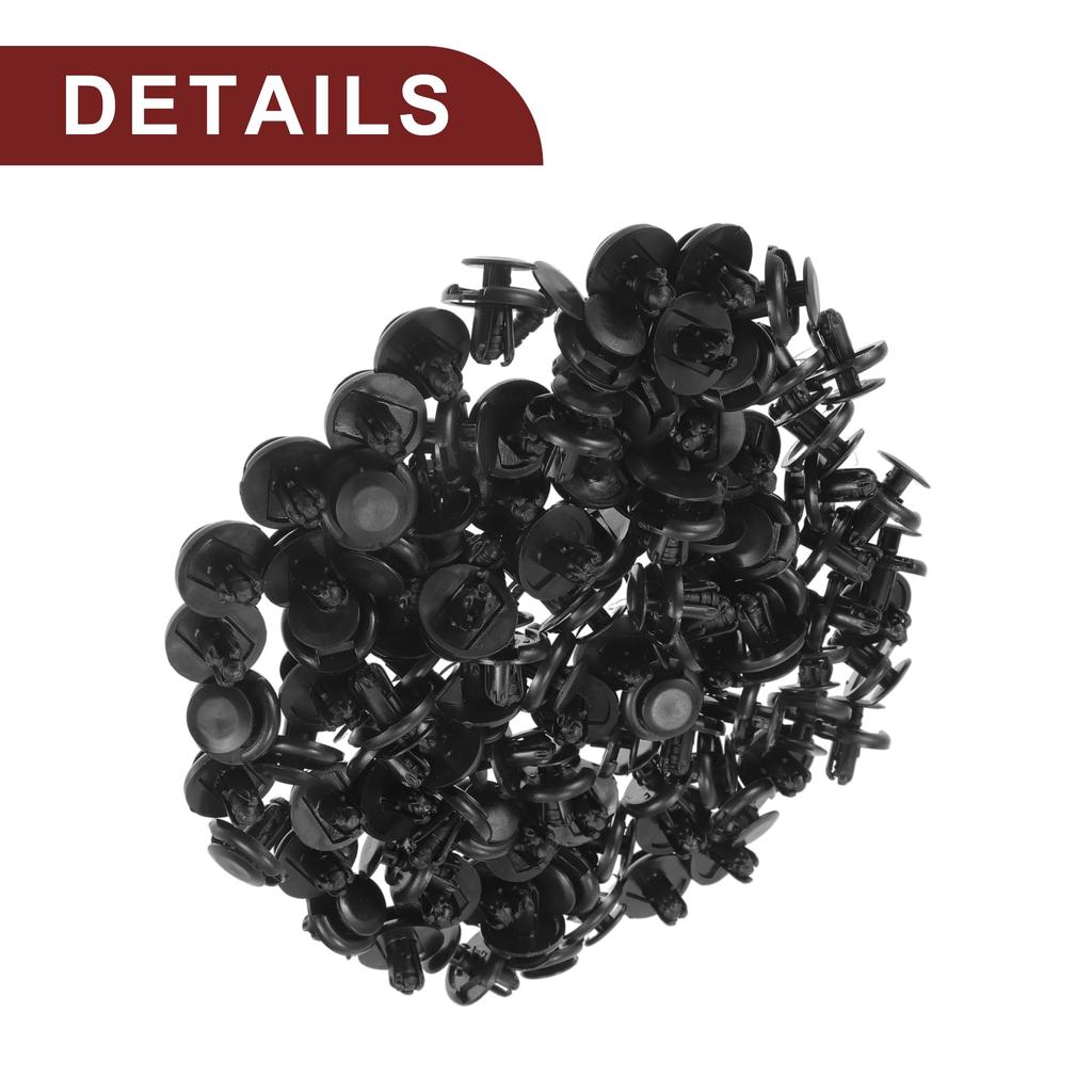 TUCKBOLD 100 Black Bumper Push Type Plastic Retainer Rivets Durable Car Front Fender Skirt Clip for Toyota Sienna 1998-2020 No.9046707164/0940907332