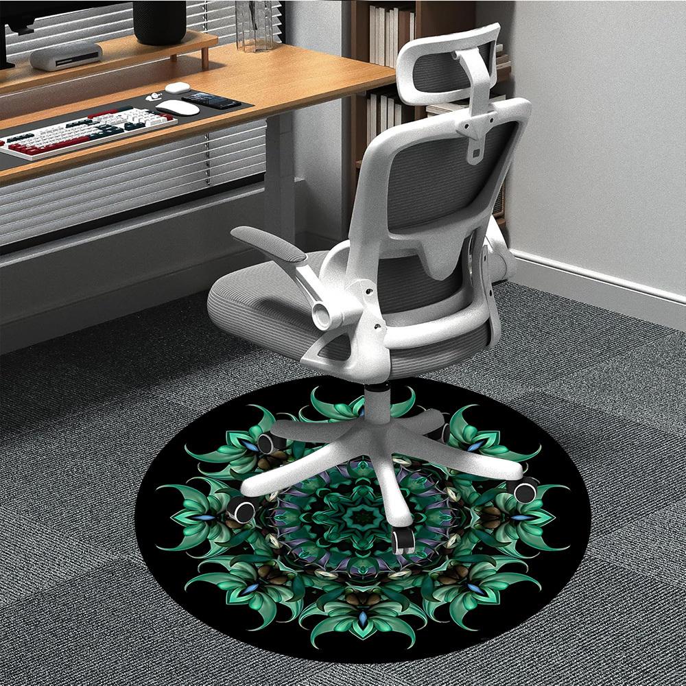 1pc Kaleidoscope Chair Carpet for Office, Non slip, Soft and Durable Office Rug