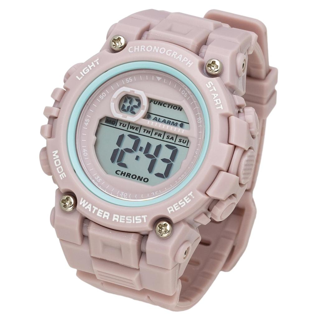 Fieldwork Women's Digital Watch, 3 ATM Water Resistant, Multi-Function, Urethane Strap, Pink, YM091P-2