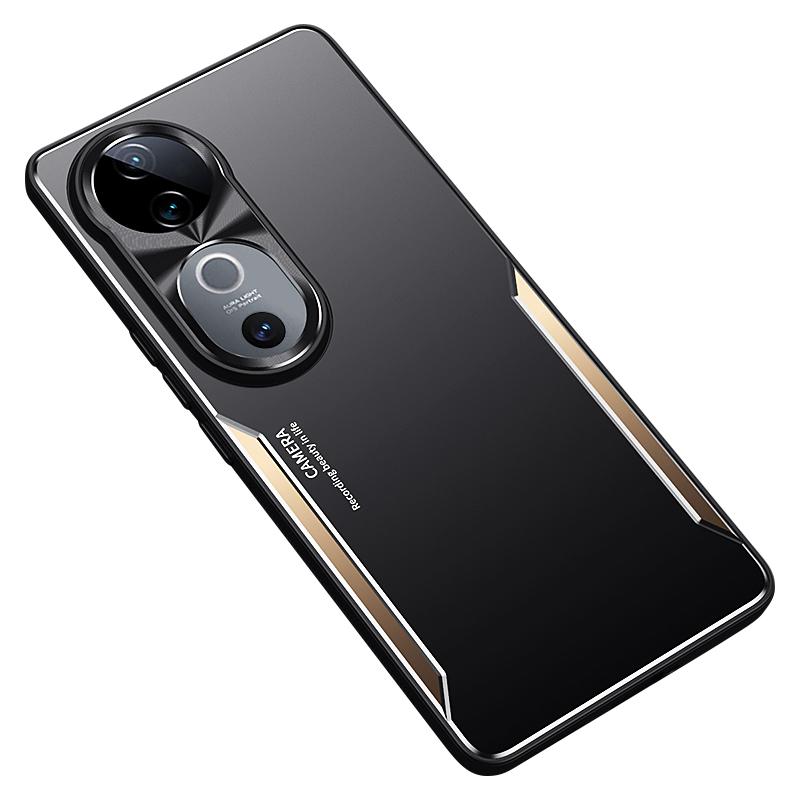 

For vivo S19 5G Phone Case Aluminum Alloy+TPU Shockproof Phone Cover Gold