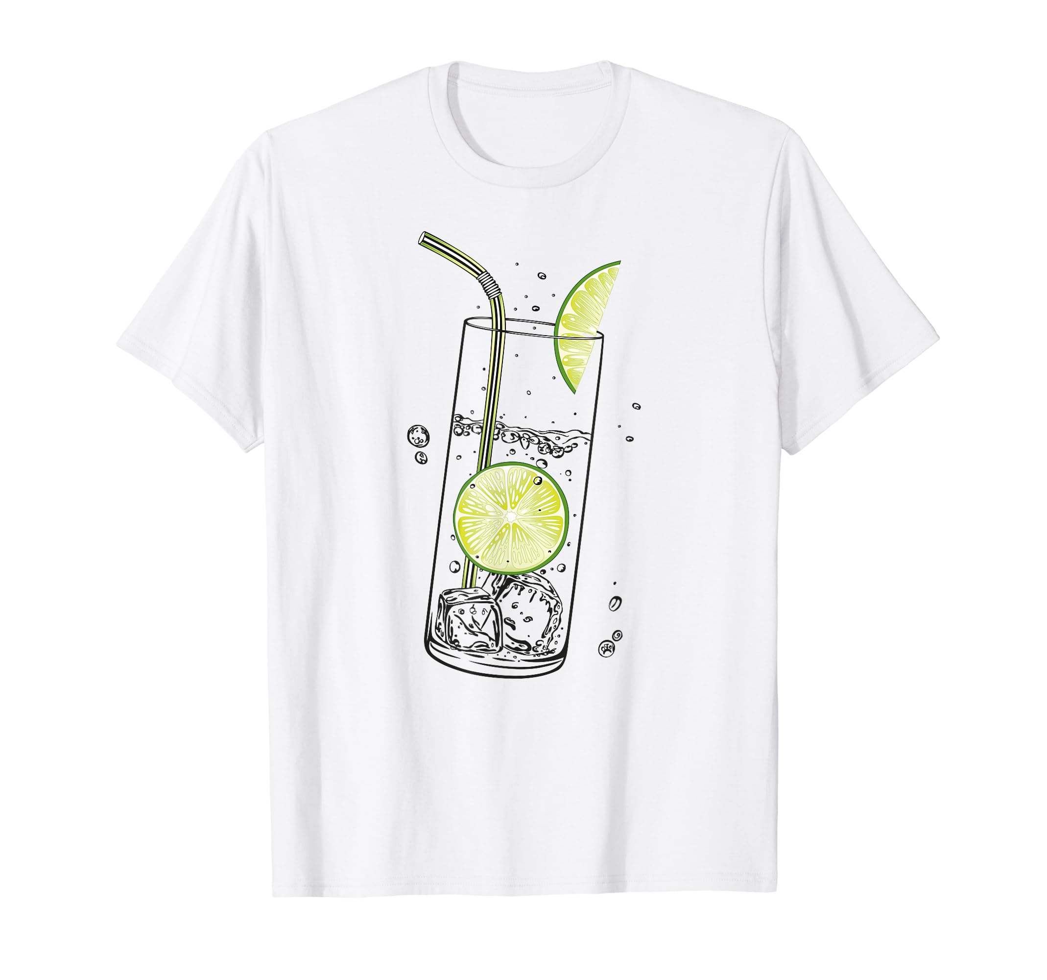 

Lime Lemonade and Ice Cubes Summer Clothes and Lime Water T-Shirt білий