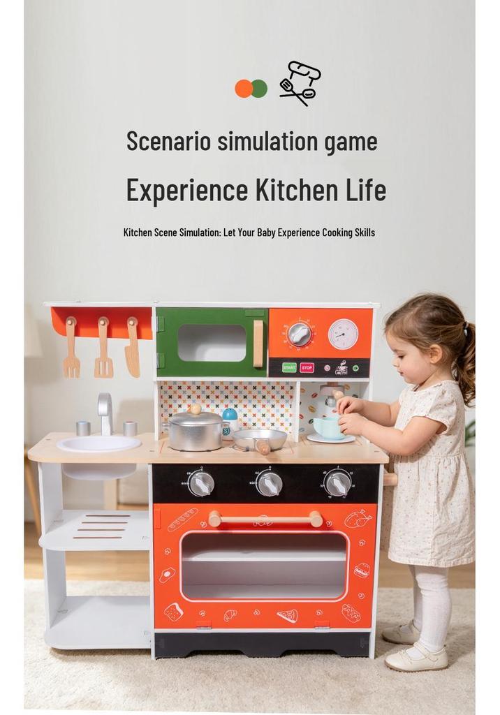 Educational Wooden Interactive Kitchen Toy for Kids