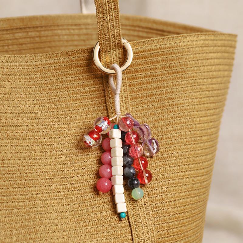 Handmade Beaded Keychain: Summer Chinese Style Woven Bodhi Pendant for Bags