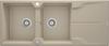 Granite Double Bowl Sink with Drainer Sand Steel Zqn 7213