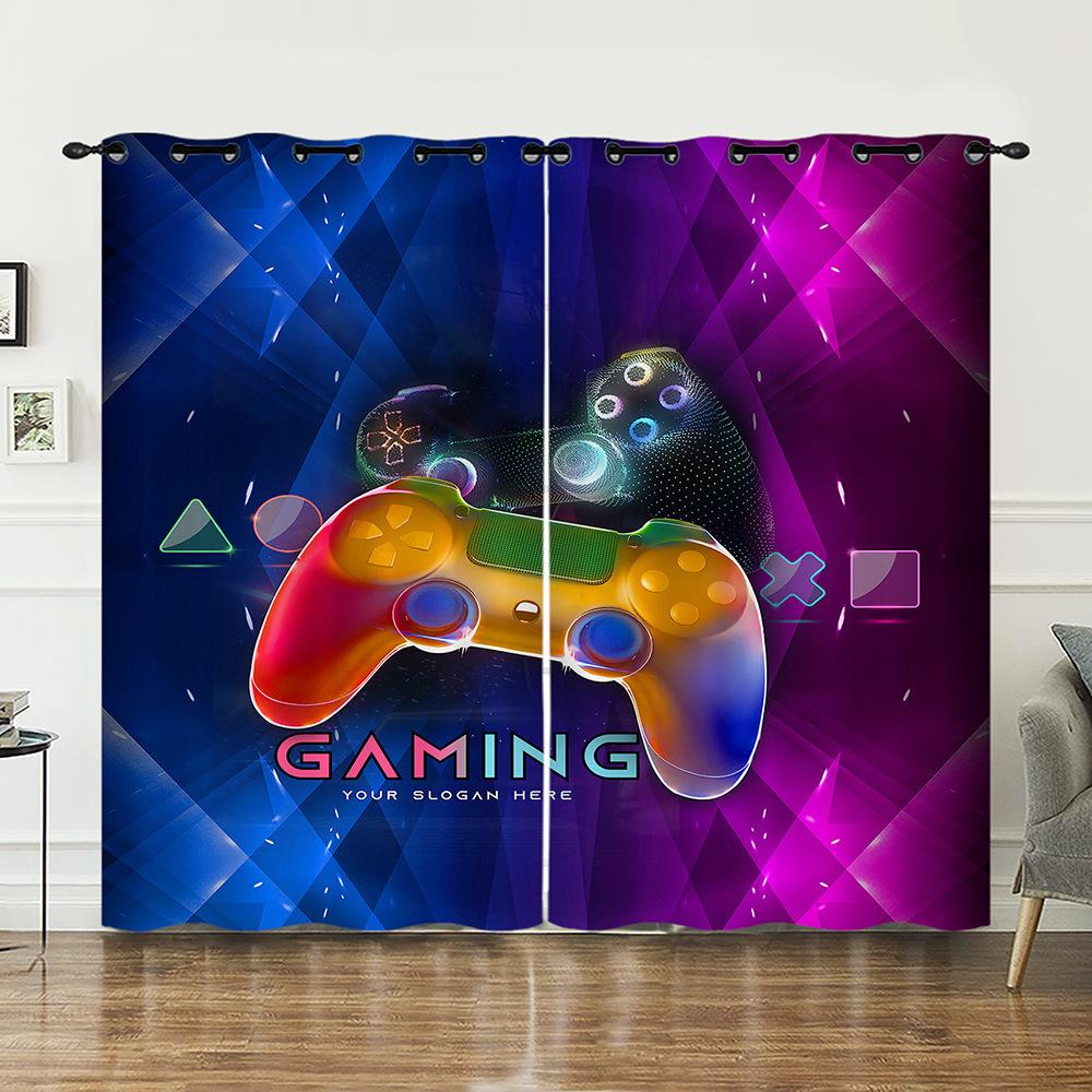 Curtain Gamepad Game Console Sunshade Digital Printing Curtain Blackout No Punching