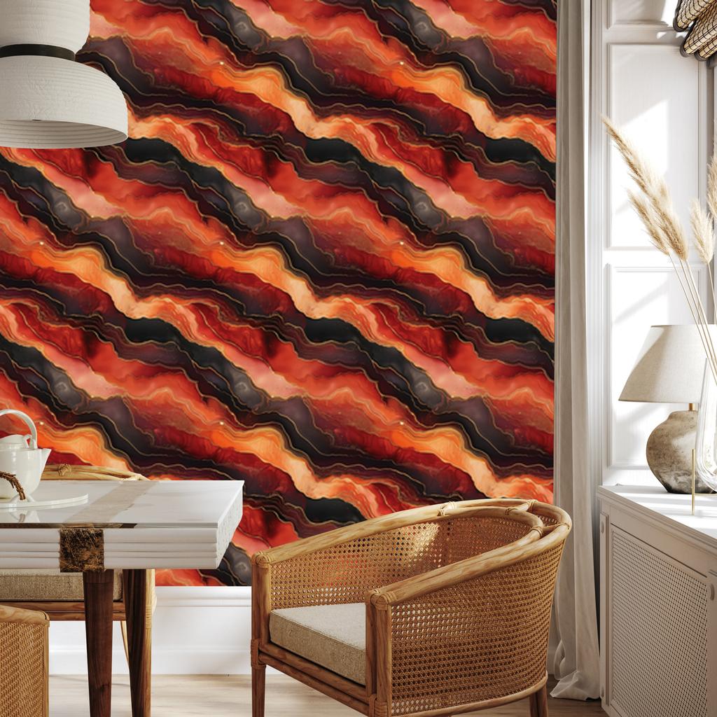 Ink red, burgundy and peach wallpaper 50x1000