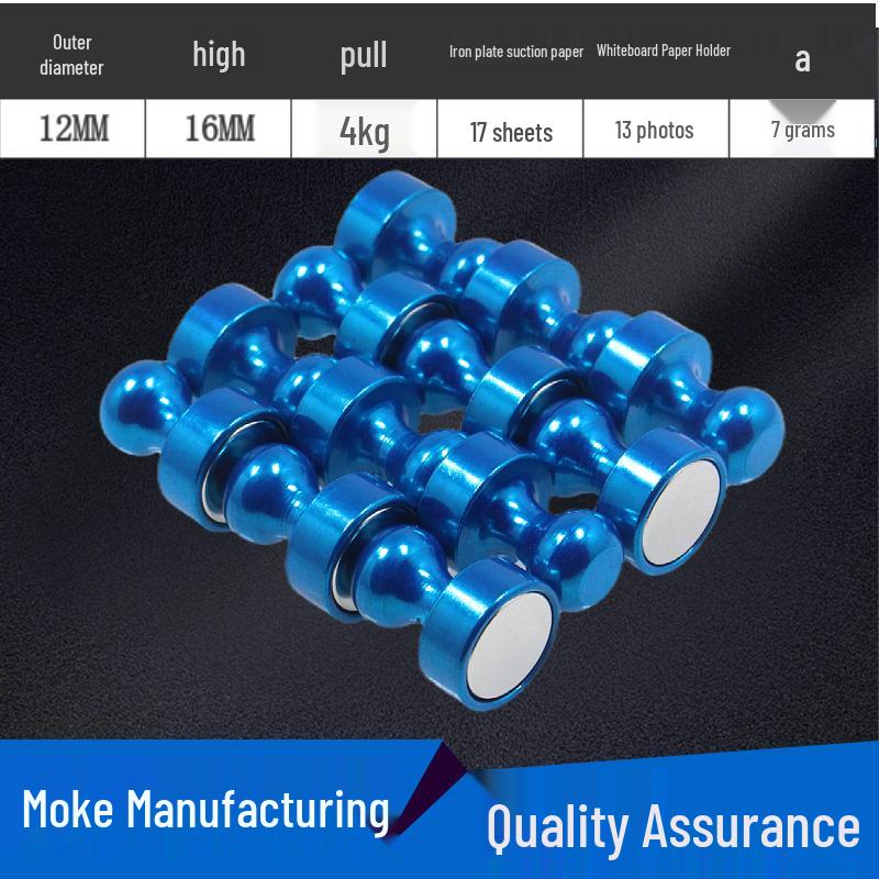 Magnetic Metal Pushpins with Handles for Whiteboards and Display