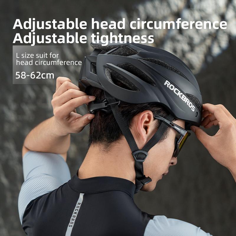 ROCKBROS Fahrradhelm 58-62cm Verstellbar Magnetische Brille Integrierter Fahrrad-Sicherheitshelm Herren Fahrradhelm Radsport Kopfbedeckung