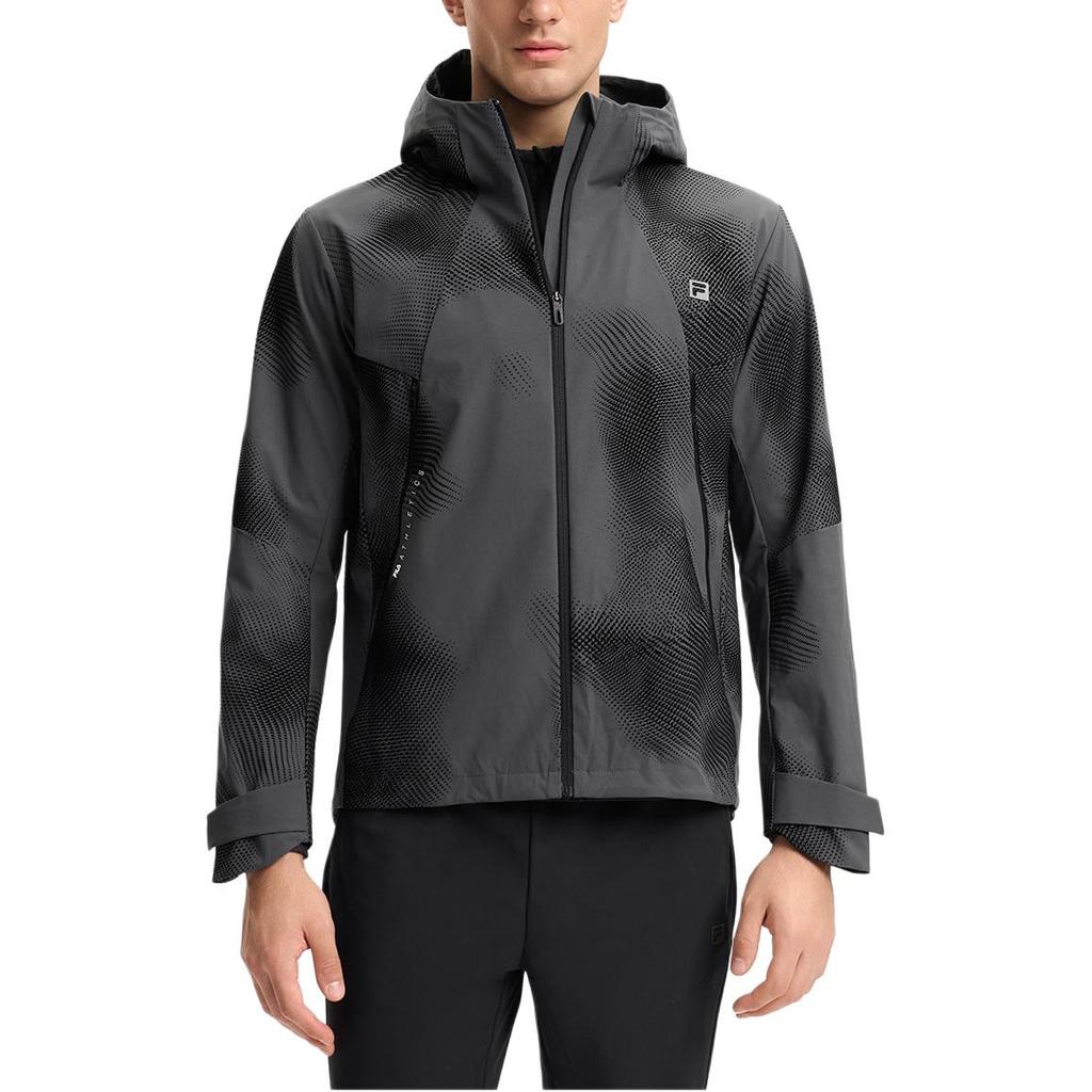 Fila Fitness Mens Outdoor Series Comfortable Hooded Woven Long Sleeve Jacket All Over Print Men Jackets A11M511712F-ZA