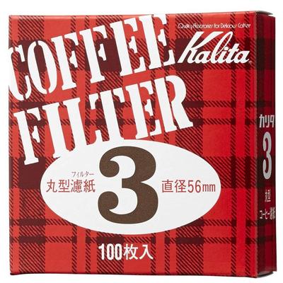 Kalita Coffee Paper Filter for Mocha Express Round Filter Paper 100 Coffee Sixtieth Respect for the Kalita #3, 3, Pieces, White, Stylish, Camping,