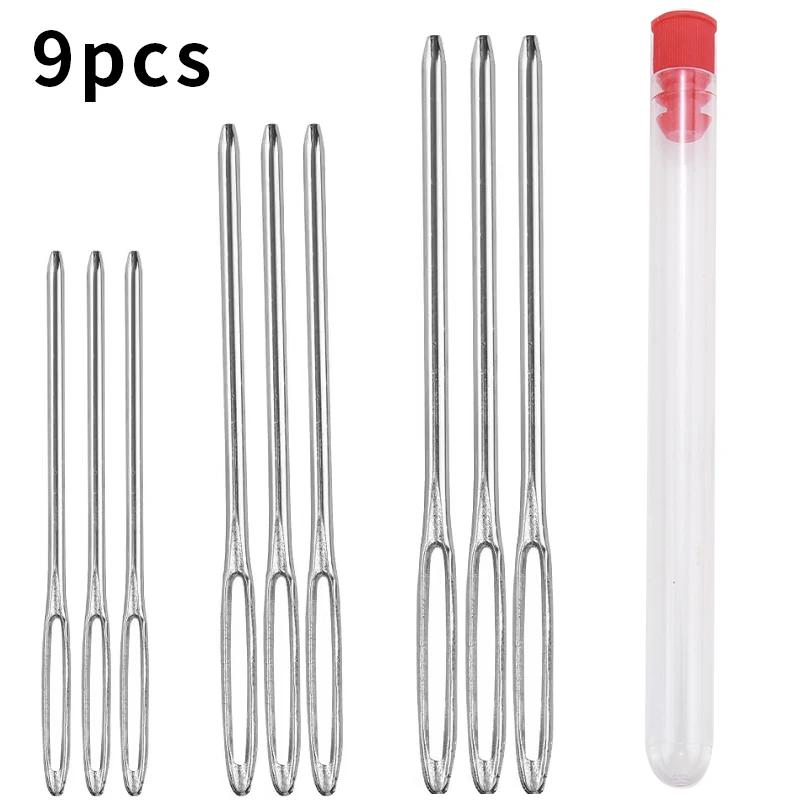 9 PCS Large Eye Blunt Sewing Needles Cross Stitch Knitting Needle Handmade Leather Embroidery Thread Needle Sewing Accessories