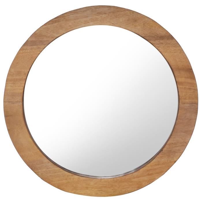 VidaXL Miroir mural 60 cm Teck Rond