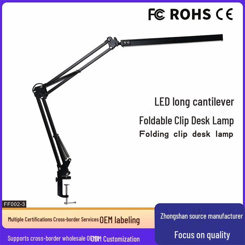 

Персоналізована світлодіодна настільна лампа для захисту очей з USB, довгим кронштейном, складаним затискачем, ідеальна для використання біля ліжка або в гуртожитку White Plastic Clamp