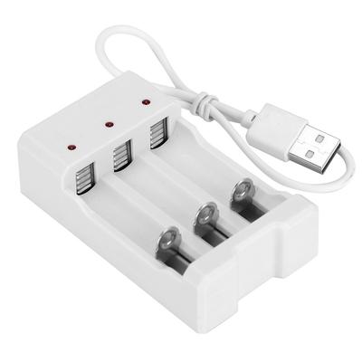 A03 White ABS Eco Friendly High Temperature Resistance 3 Slot USB Charger Charging for Aa AAA Battery