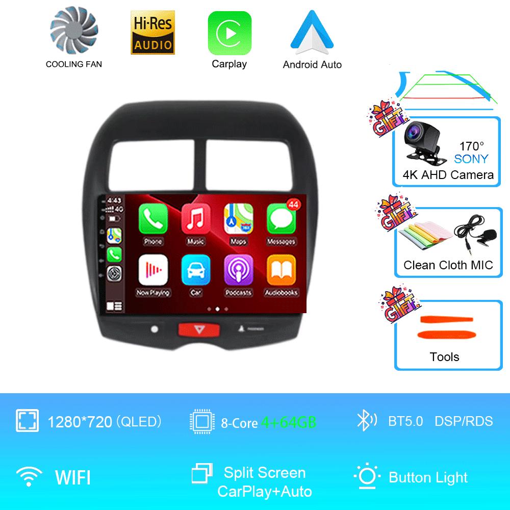 Car Radio Android 14 For Mitsubishi ASX 1 2010 2011 - 2016 C4 Peugeot 4008 DSP Multimedia Video Player Carplay Stereo Audio GPS